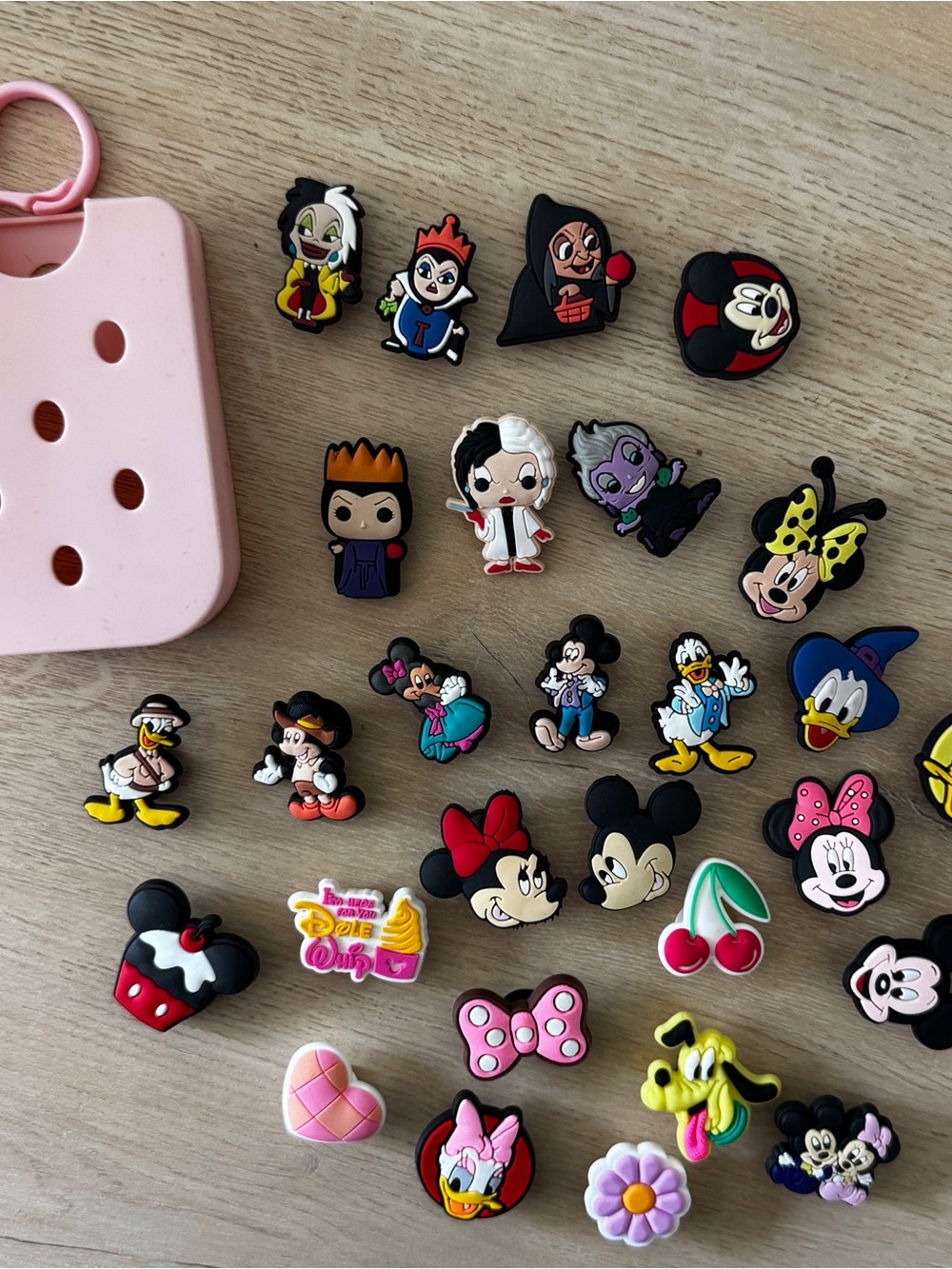 Lot of Disney Character Shoe Charms (Some Rare) for Crocs with Sanitizer Case